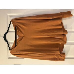 Knox Rose Long Sleeve Waffle Knit Top, XXL